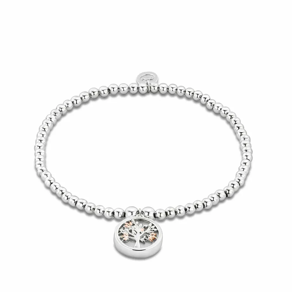 Clogau Tree of Life Circle Silver and Mother of Pearl Affinity Bracelet 3SBB92R