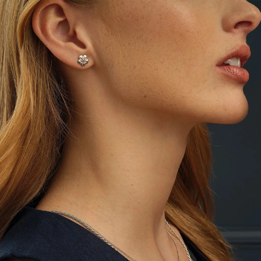 Clogau Forget Me Not Silver Stud Earrings - 3SFMN0621