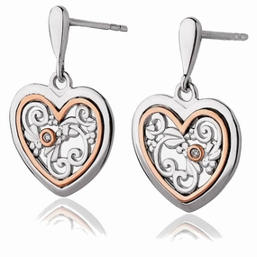 Clogau Tree of Life Heart One Diamond Earrings - 3SONE