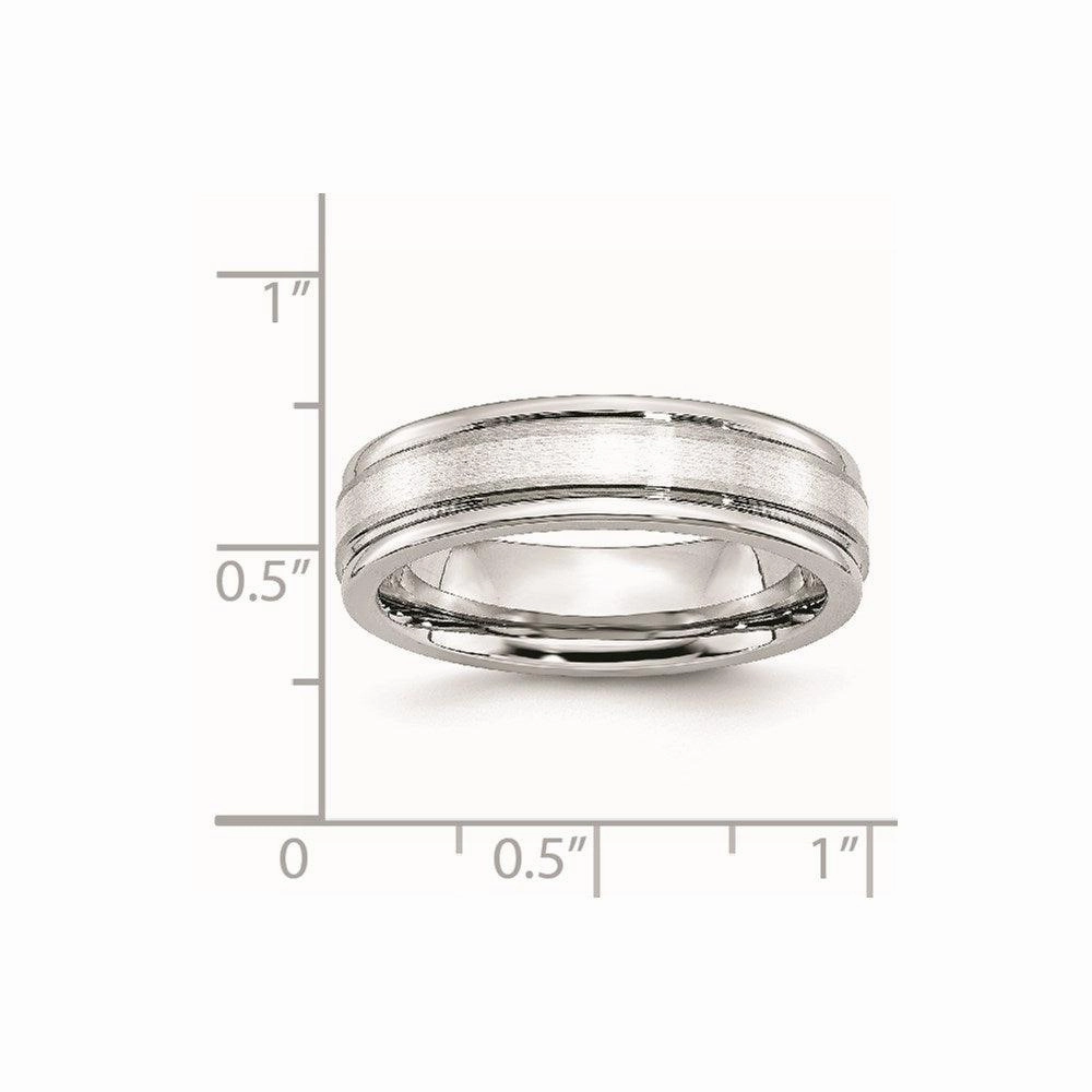 Cobalt Sterling Silver Inlay Satin and Polished 6mm Band
