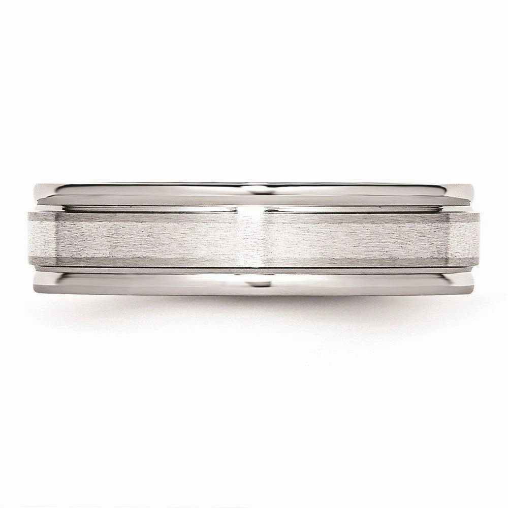 Cobalt Sterling Silver Inlay Satin and Polished 6mm Band