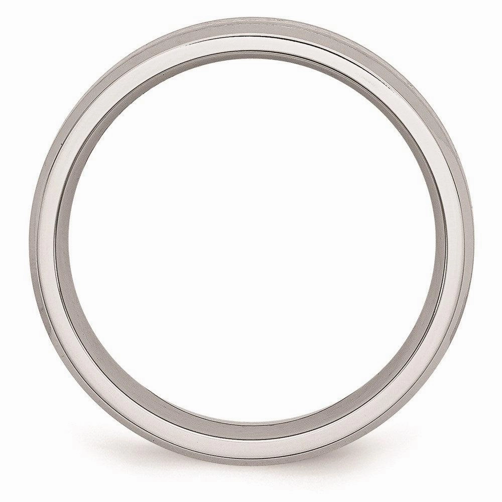 Cobalt Sterling Silver Inlay Satin/Polished 6mm Beveled Edge Band