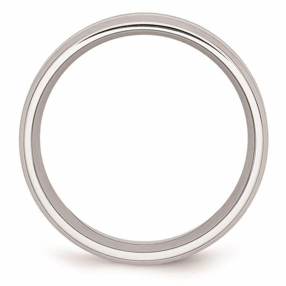 Cobalt Sterling Silver Inlay Satin/Polished Beveled Edge 8mm Band
