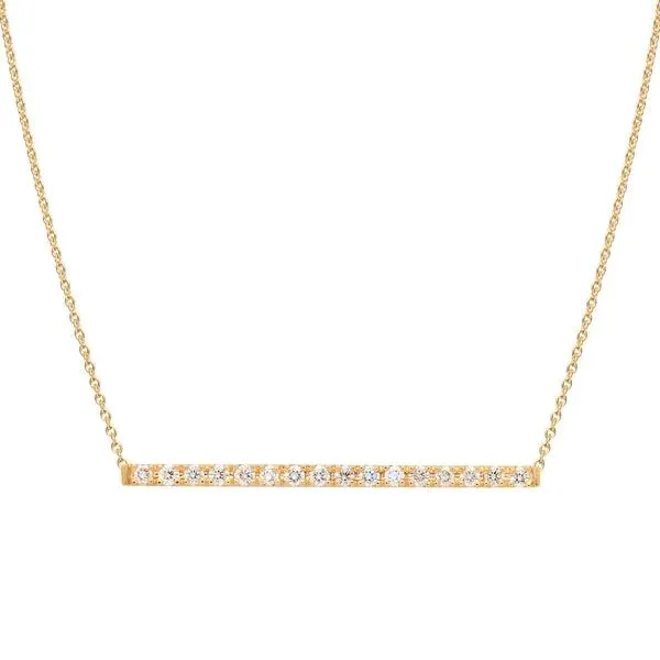 Collier barrette en or jaune serti de diamants.