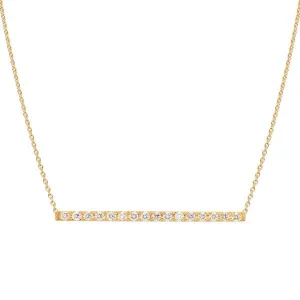 Collier barrette en or jaune serti de diamants.