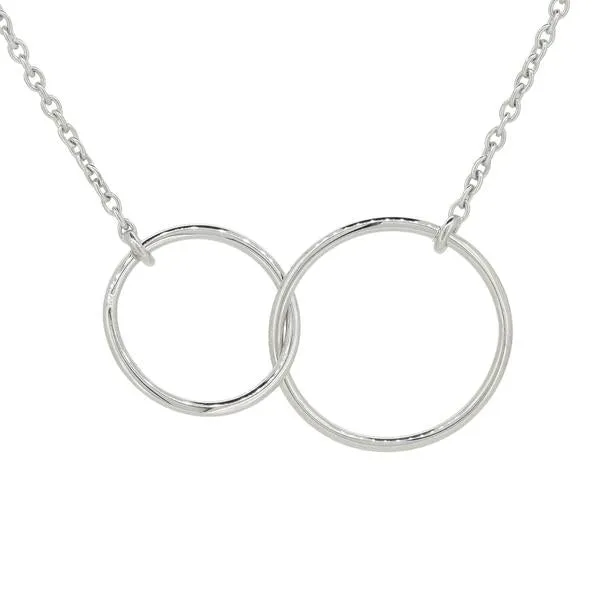 Collier en or blanc, 2 anneaux.