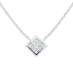 Collier en or blanc serti de diamants.