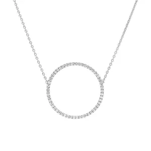 Collier en or blanc serti de diamants.