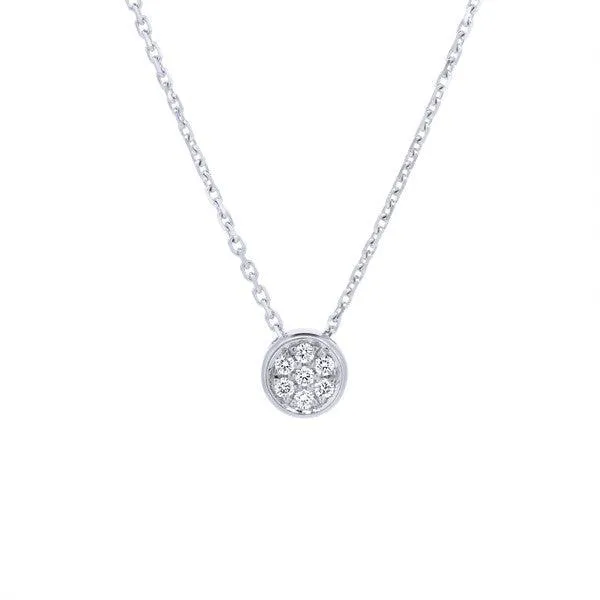 Collier en or blanc serti de diamants.