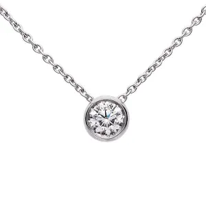 Collier en or blanc serti d'un diamant