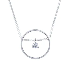 Collier en or blanc serti d'un diamant