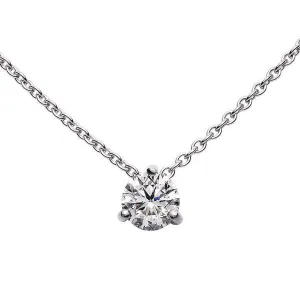 Collier en or blanc serti d'un diamant.