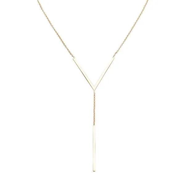 Collier en or jaune motif triangle et barrette.
