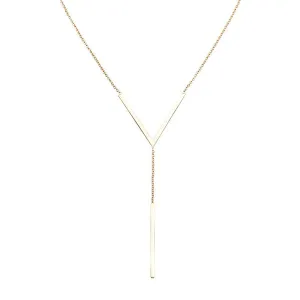 Collier en or jaune motifs triangle et barrette.