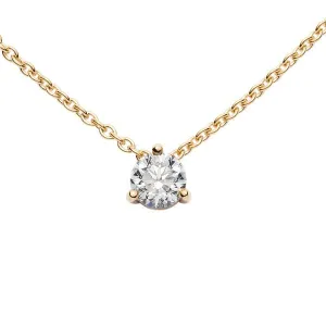 Collier en or jaune serti d'un diamant.