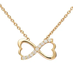 Collier Infinity coeur en or jaune serti de diamants