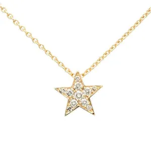 Collier toile en or jaune serti de diamants.