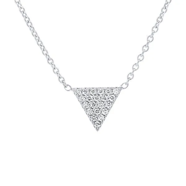 Collier triangle en or blanc serti de diamants