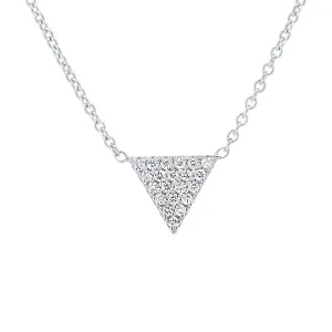 Collier triangle en or blanc serti de diamants