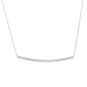 Collier tube en or blanc.