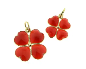Coral clover pendant