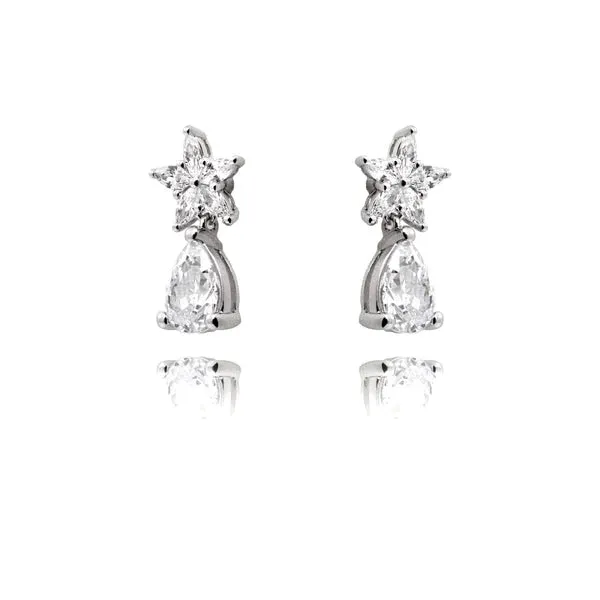 Danny Newfeld Cubic Zirconia Star & Pear Stud Earrings