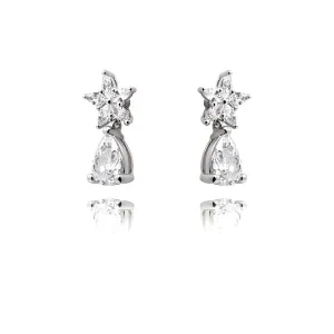 Danny Newfeld Cubic Zirconia Star & Pear Stud Earrings
