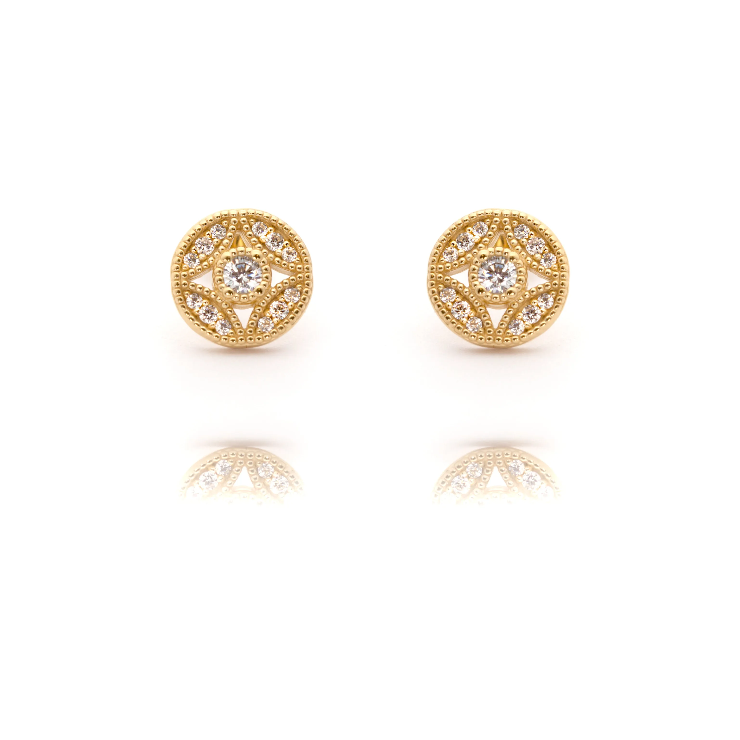 Danny Newfeld Sterling Silver Filigree Cubic Zirconia Earrings