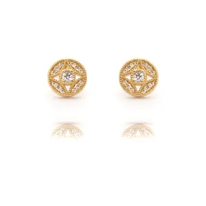 Danny Newfeld Sterling Silver Filigree Cubic Zirconia Earrings