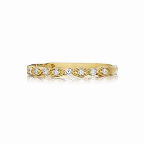 Delicate Bead Set Diamond Band with Round and Marquise Detailing