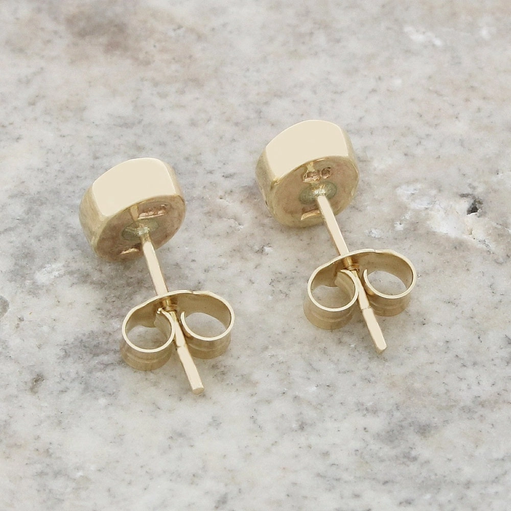 Derbyshire Blue John 9ct Yellow Gold Oval Stud Earrings
