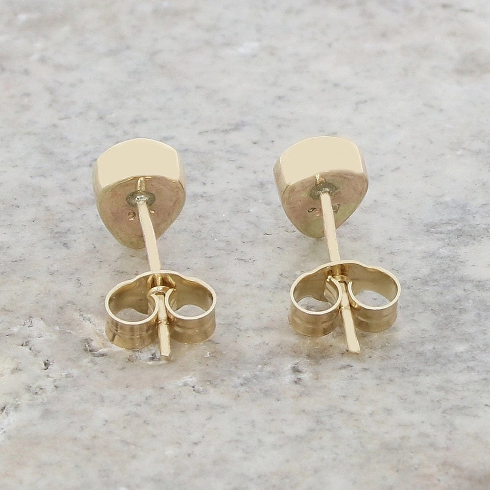 Derbyshire Blue John 9ct Yellow Gold Teardrop Shape Stud Earrings