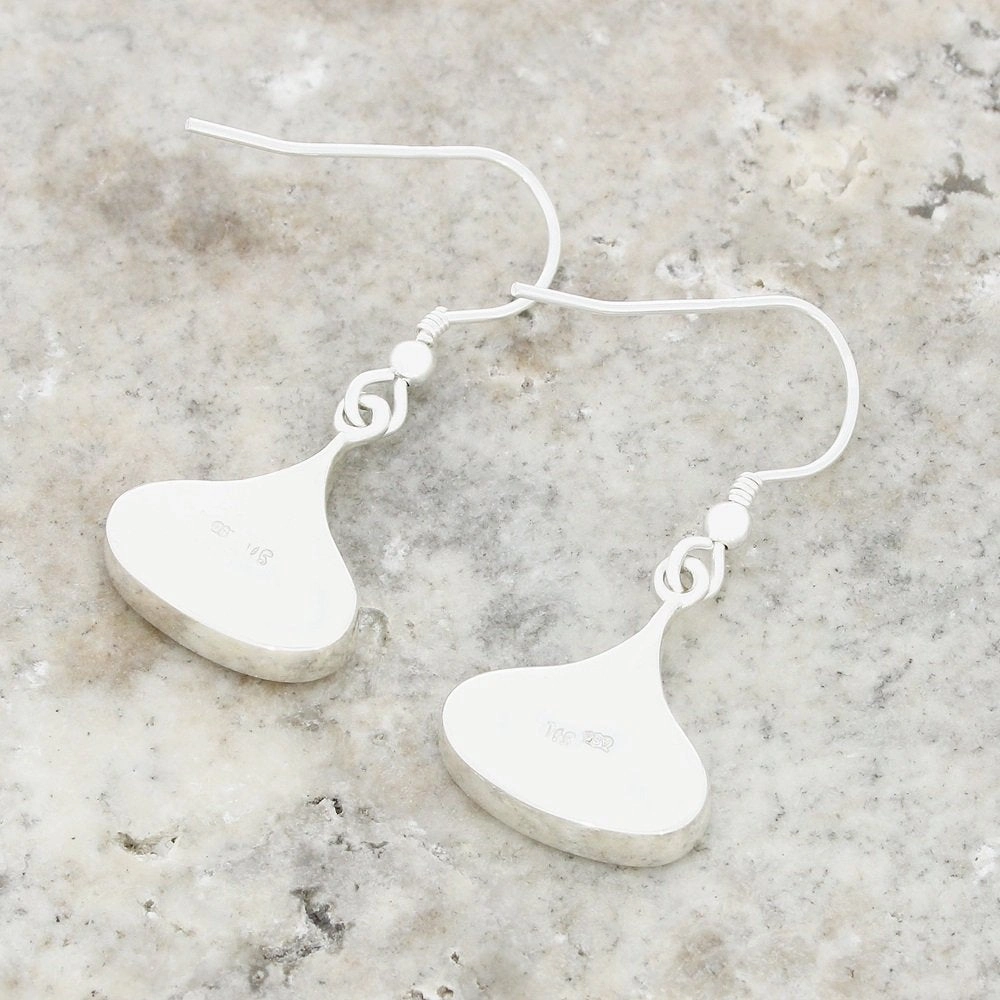 Derbyshire Blue John Sterling Silver Bulb Shape Drop Earrings