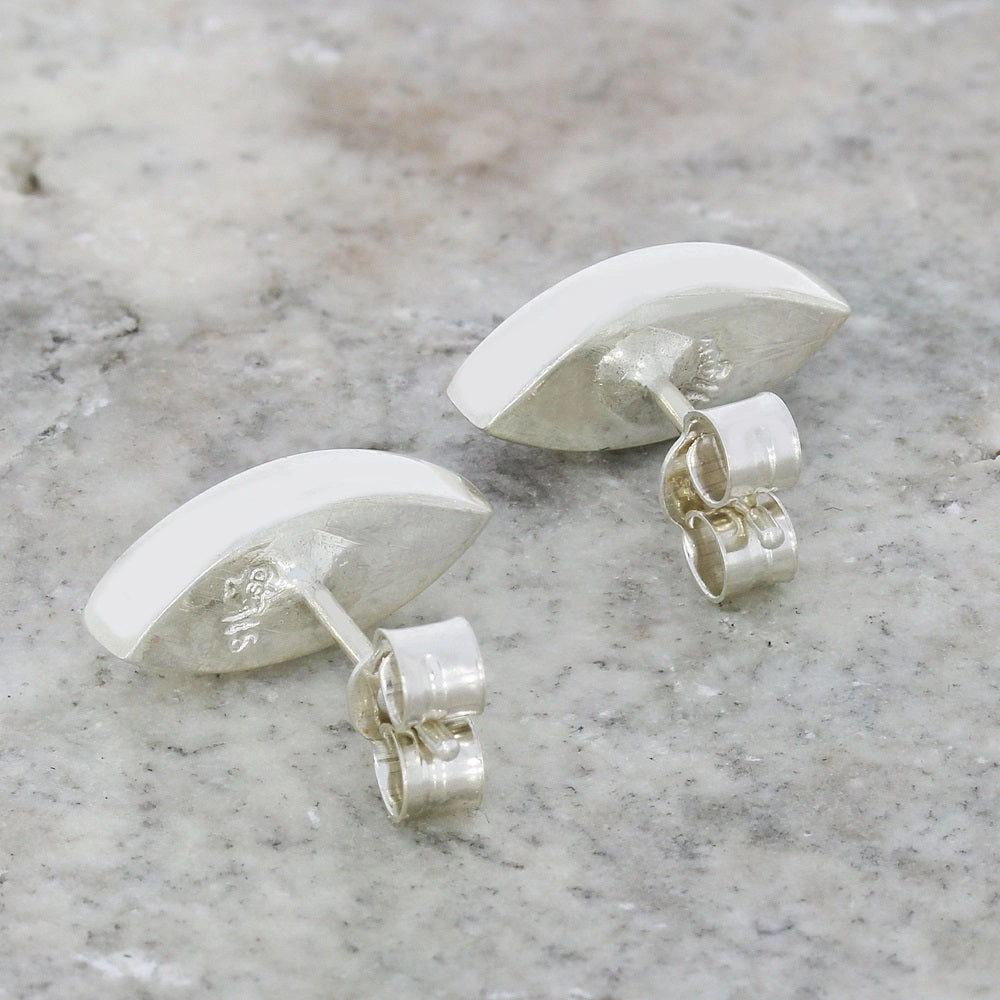 Derbyshire Blue John Sterling Silver Marquise Small Stud Earrings
