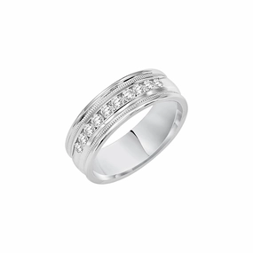 Diamond and Milgrain Band
