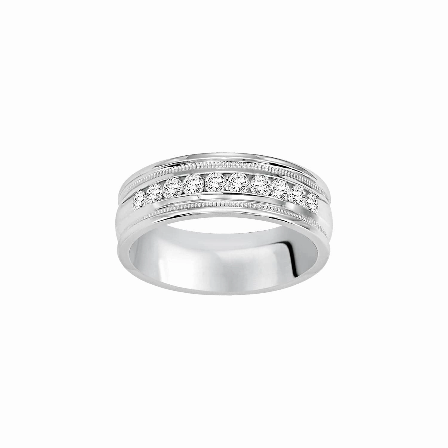 Diamond and Milgrain Band