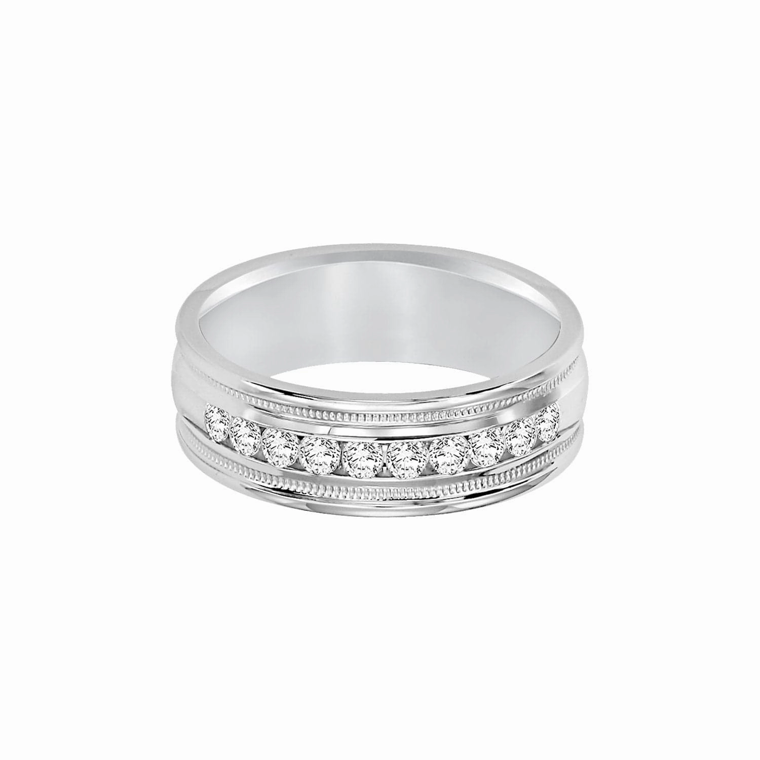 Diamond and Milgrain Band