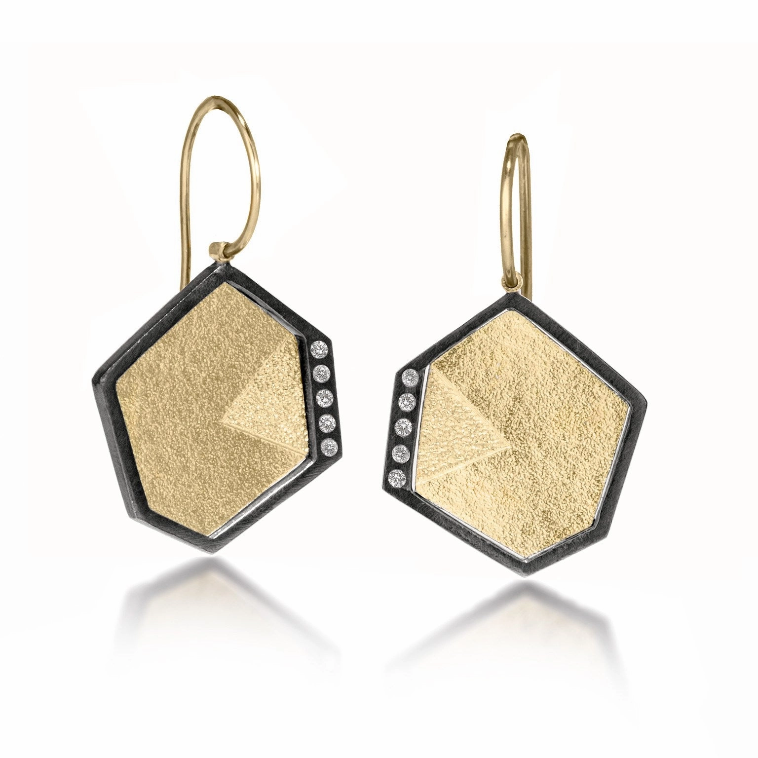 Elizabeth Garvin Fine Gem Link 14 White Diamond Drop Earrings