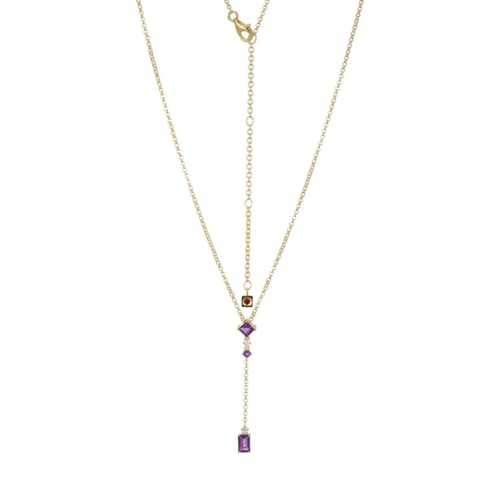 Elle Amethyst Lariat Necklace