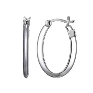 Elle "Mirage" Sterling Silver Oval Hoop Earrings