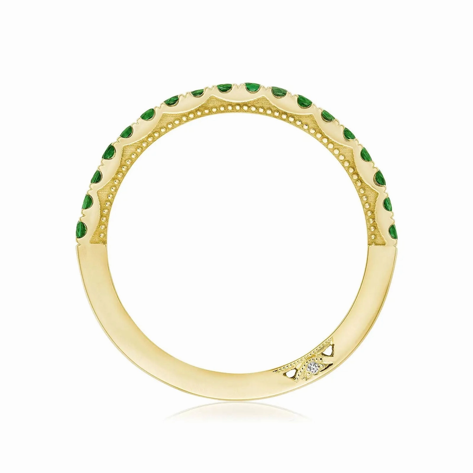 Emerald Sculpted Crescent Band