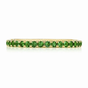 Emerald Sculpted Crescent Band