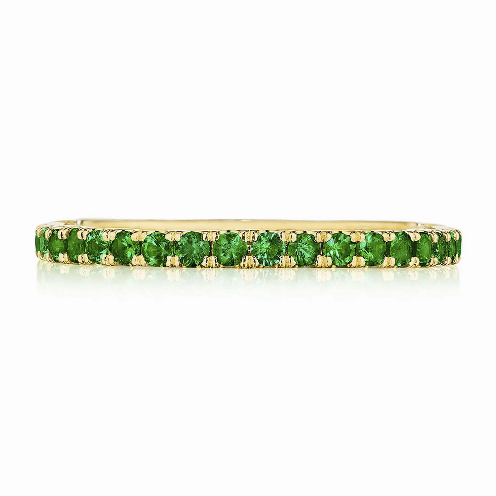 Emerald Sculpted Crescent Band