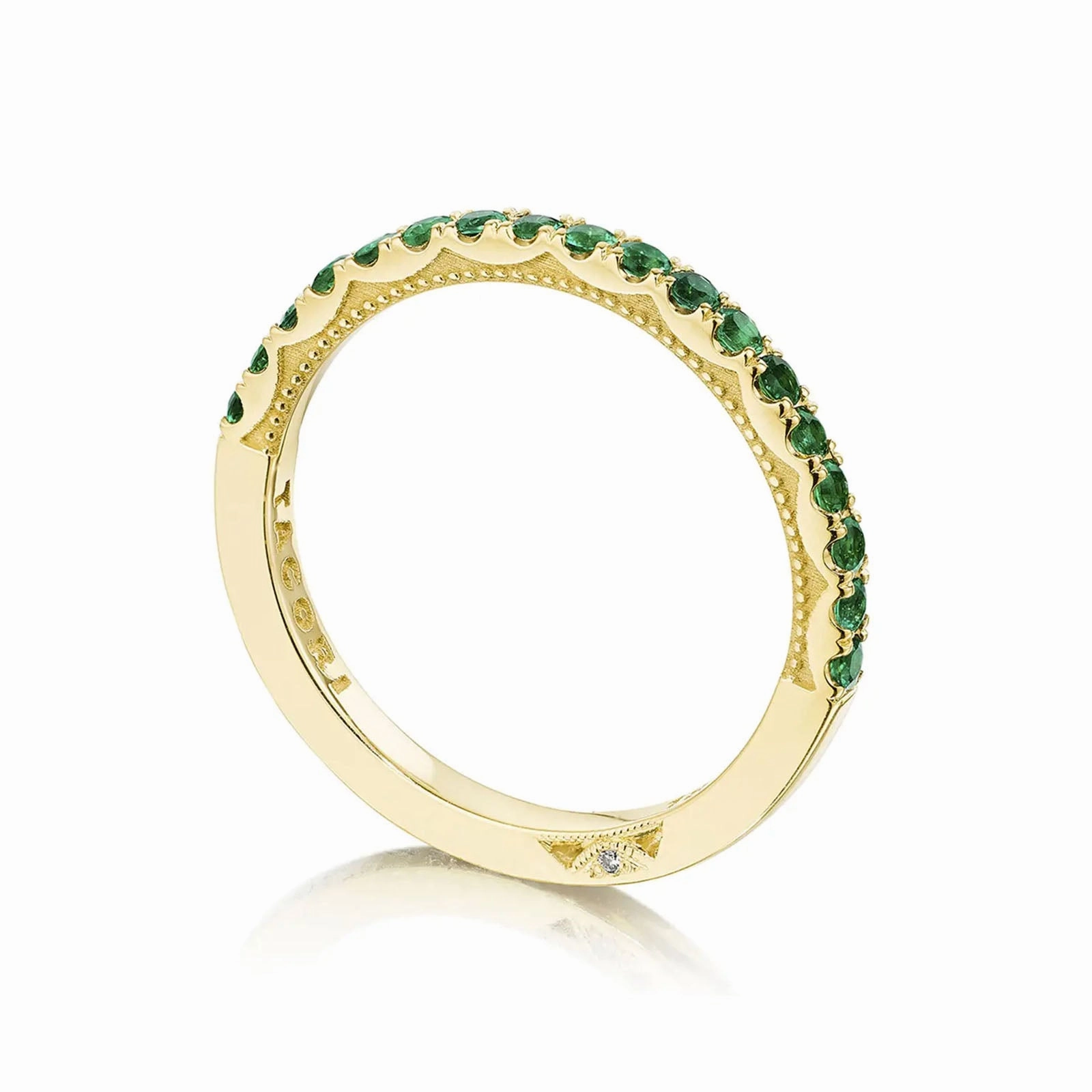 Emerald Sculpted Crescent Band