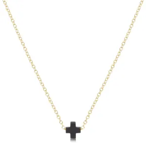 enewton 16" Necklace Gold - Signature Cross Small Charm - Charcoal
