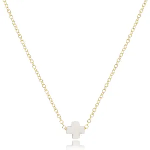 enewton 16" Necklace Gold - Signature Cross Small Charm - Off White
