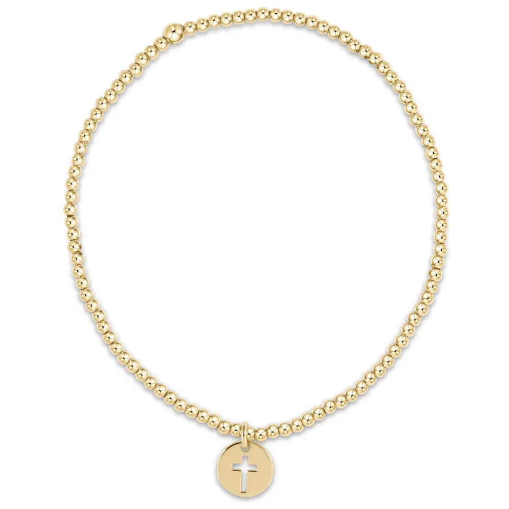 enewton 5.5" egirl Classic Gold 2mm Bead Bracelet - Blessed Small Gold Disc