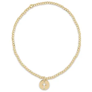 enewton 5.5" egirl Classic Gold 2mm Bead Bracelet - Blessed Small Gold Disc
