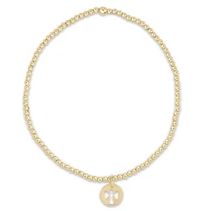 enewton 5.5" egirl Classic Gold 2mm Bead Bracelet - Guardian Angel Small Gold Disc