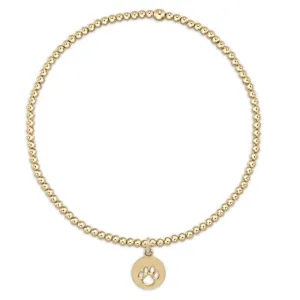 enewton 5.5" egirl Classic Gold 2mm Bead Bracelet - Paw Print Small Gold Disc
